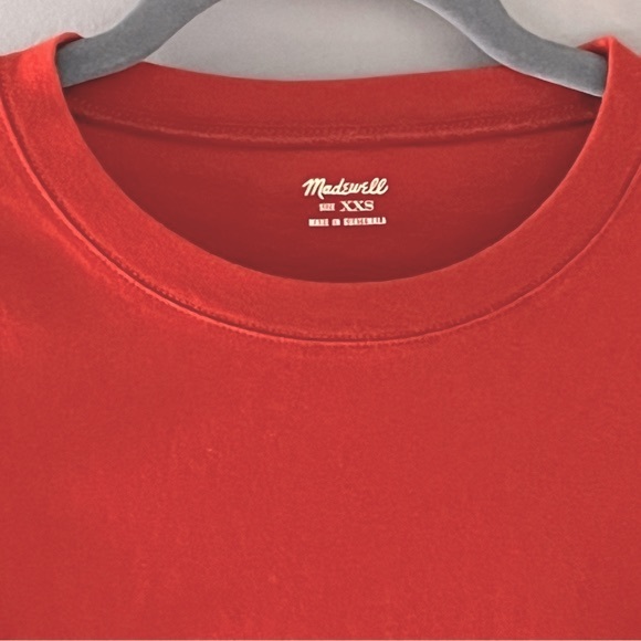 MADEWELL Whisper Cotton Rib-Crewneck Tee in Southwestern Clay Size XXS - Picture 3 of 8